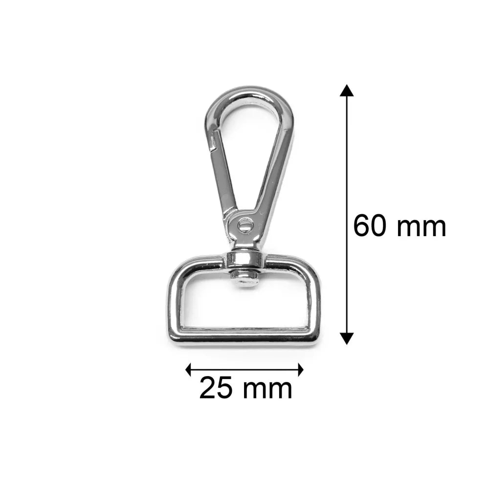 Nikkel karabiner - lapos 25 mm