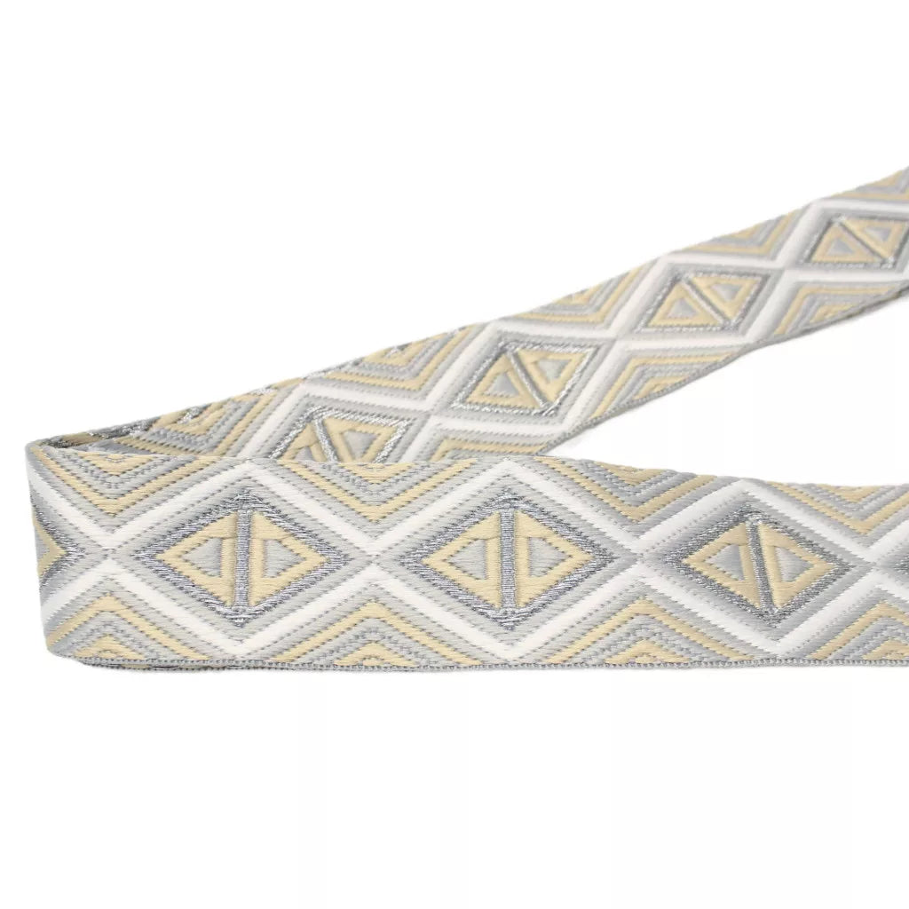 Mintás táskapánt bézs- nikkel 4 cm