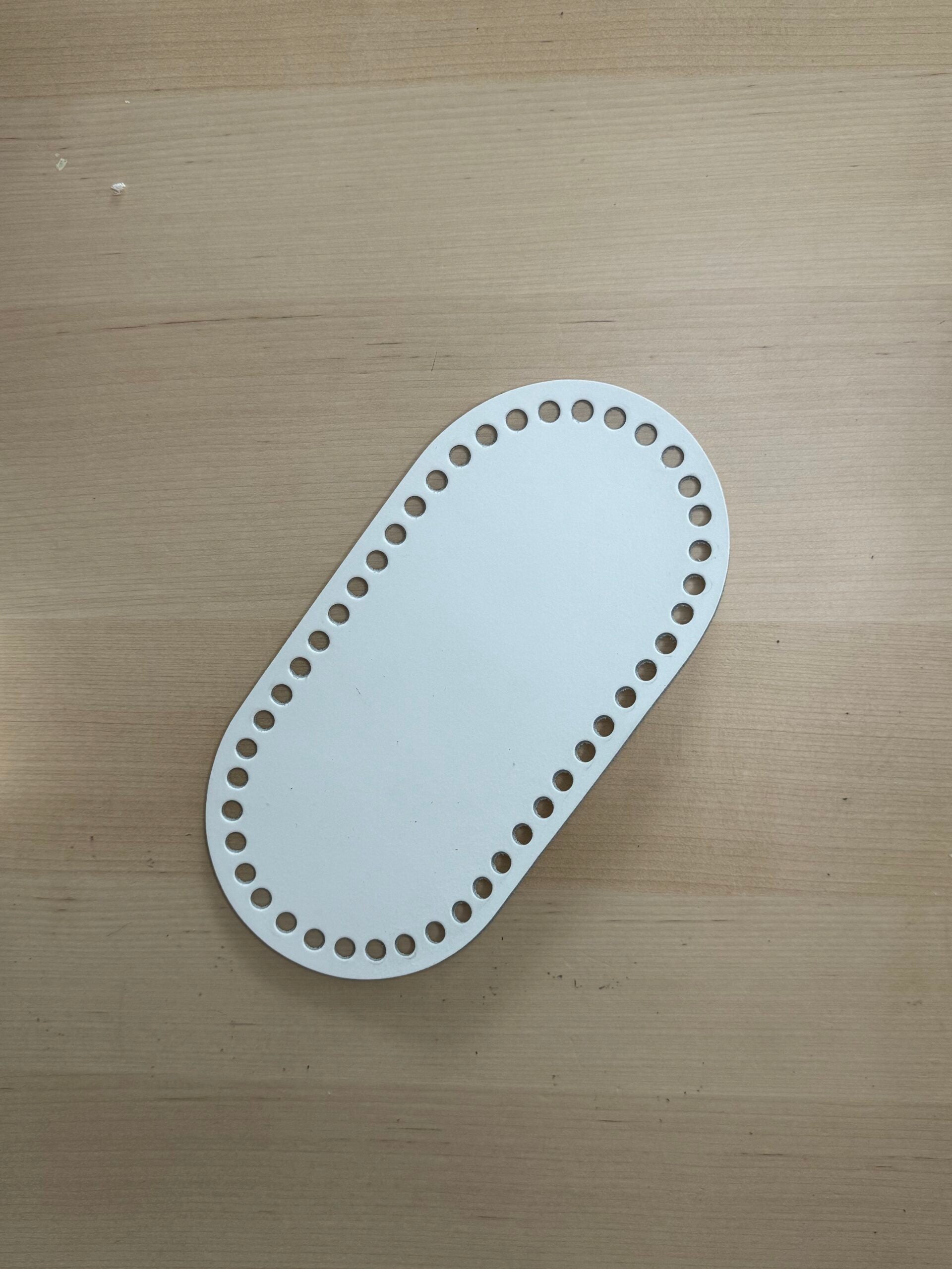 Bőr táska alj - 10 cm x 23 cm- fehér | Anyafonja.hu