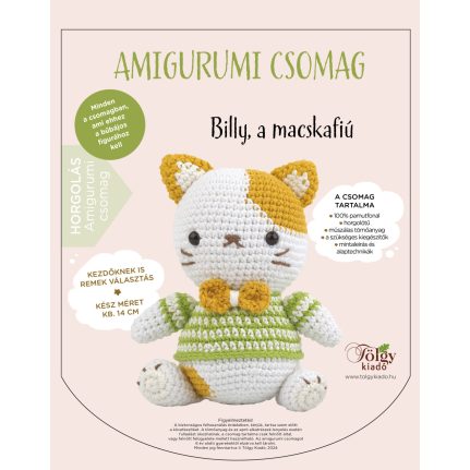 Amigurumi csomag - Billy, a macskafiú | Anyafonja.hu