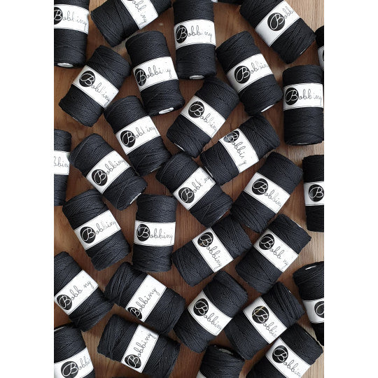 Bobbiny 3ply makramé fonal 3 mm - Fekete | Anyafonja.hu