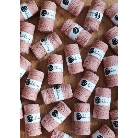 Bobbiny 3ply makramé fonal 3 mm - Blush | Anyafonja.hu