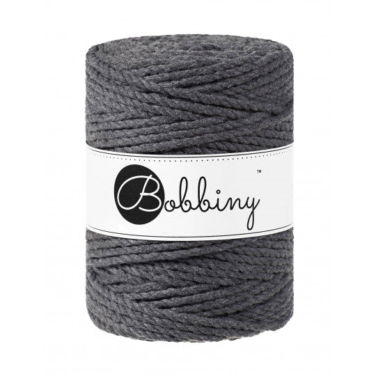Bobbiny 3ply makramé fonal 5 mm - Grafit | Anyafonja.hu