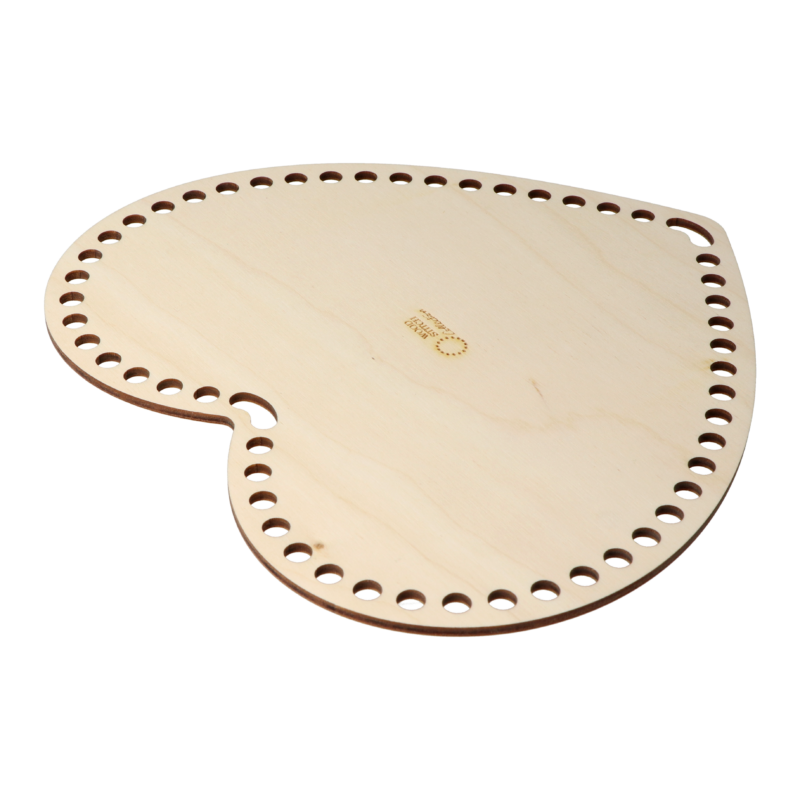 Horgolható faalap - szív 22 cm | Anyafonja.hu