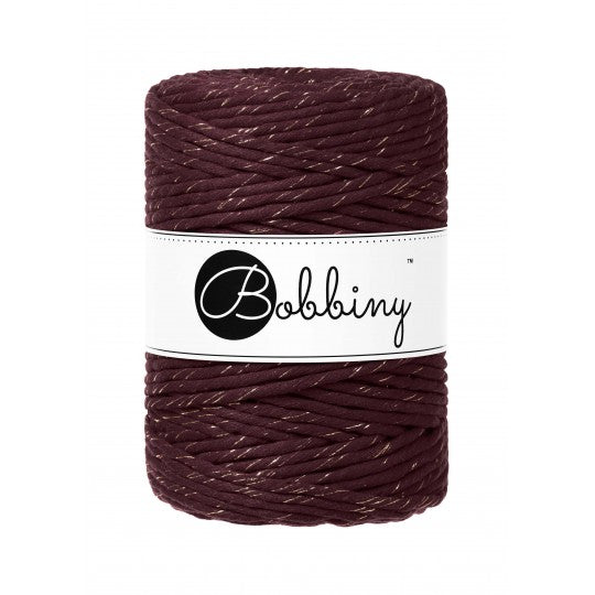 Bobbiny Premium kifésülhető makramé fonal 5 mm - Golden Burgundy | Anyafonja.hu