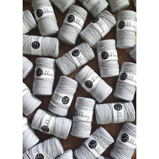 Bobbiny 3ply makramé fonal 3 mm - Világos Szürke | Anyafonja.hu