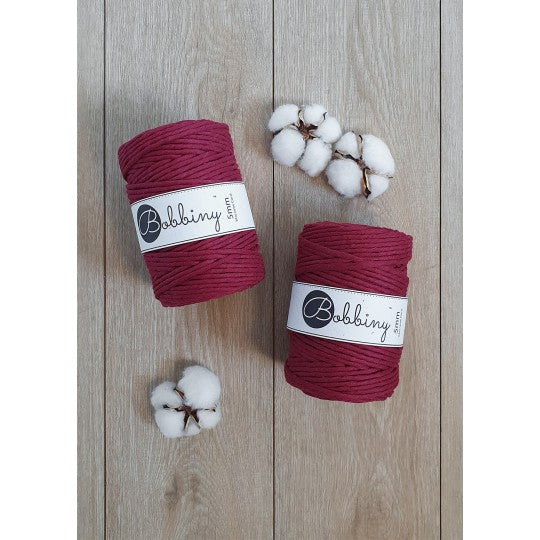 Bobbiny Premium kifésülhető makramé fonal 5 mm - Wine Red | Anyafonja.hu
