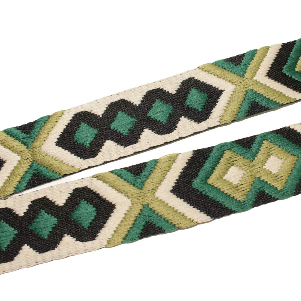 Zöld geometriai mintás táskapánt nikkel - 5 cm | Anyafonja.hu