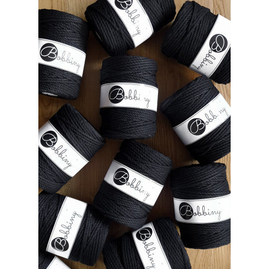 Bobbiny 3ply makramé fonal 5 mm - Fekete | Anyafonja.hu