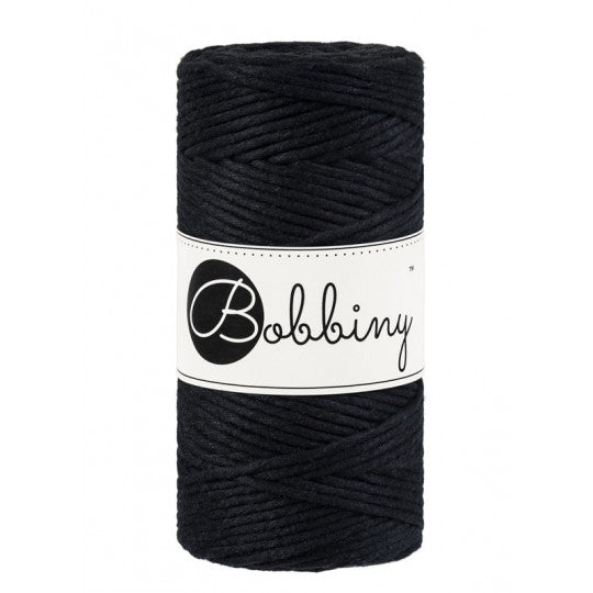 Bobbiny makramé fonal 3 mm - Fekete | Anyafonja.hu