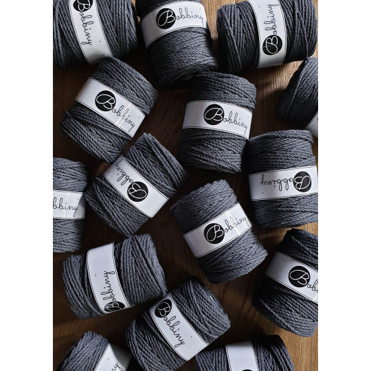 Bobbiny 3ply makramé fonal 5 mm - Grafit | Anyafonja.hu
