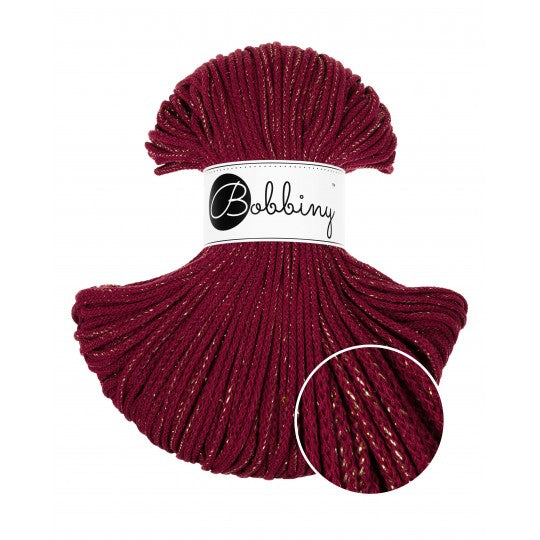 Bobbiny Premium zsinórfonal 3 mm - Golden Wine red - utolsó darabok | Anyafonja.hu