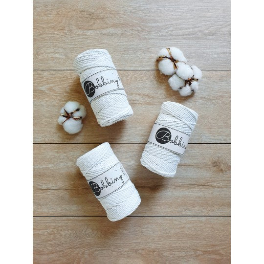 Bobbiny 3ply makramé fonal 3 mm - Off White | Anyafonja.hu