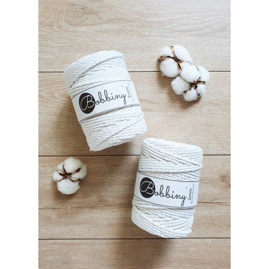 Bobbiny 3ply makramé fonal 5 mm - Off White | Anyafonja.hu