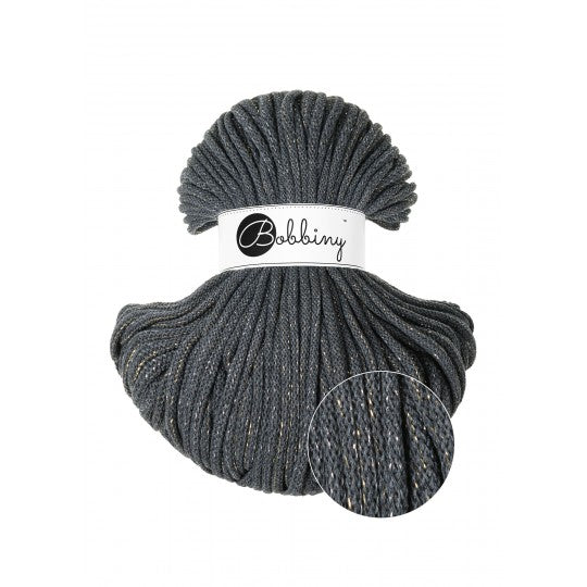 Bobbiny Premium zsinórfonal 5 mm - Limitált Shiny Charcoal -Utolsó darabok | Anyafonja.hu