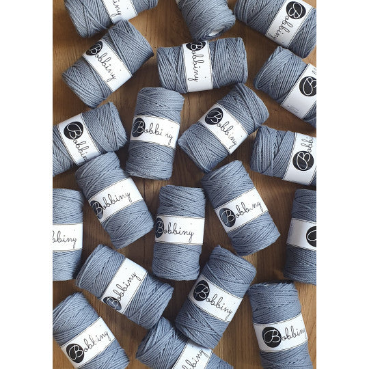 Bobbiny 3ply makramé fonal 3 mm - Acélszürke | Anyafonja.hu