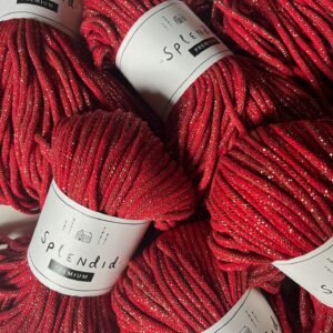 Splendid Prémium zsinórfonal 4mm - piros- arany csillogó limitált fonal