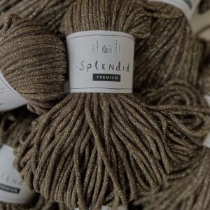 Splendid Prémium zsinórfonal 4mm - olivabarna- arany csillogó limitált fonal